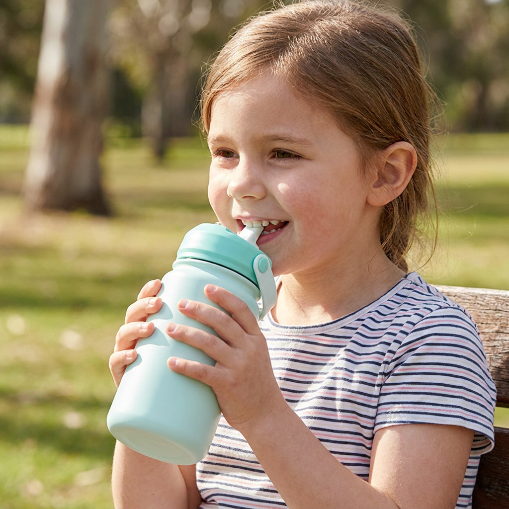 Botella Térmica de Acero Inoxidable con Adaptador Infantil – Lisa | Aurea Kids