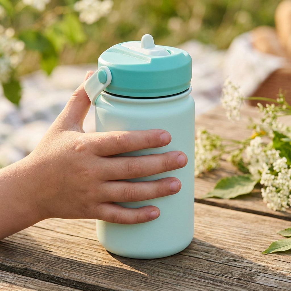 Botella Térmica de Acero Inoxidable con Adaptador Infantil – Lisa | Aurea Kids