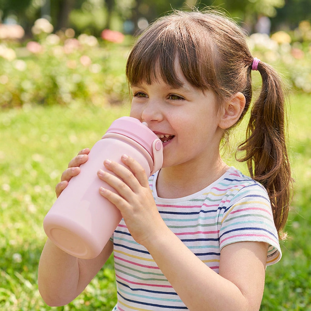 Botella Térmica de Acero Inoxidable con Adaptador Infantil – Lisa | Aurea Kids