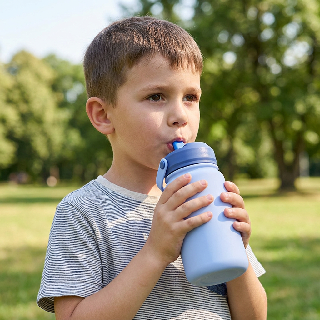 Botella Térmica de Acero Inoxidable con Adaptador Infantil – Lisa | Aurea Kids