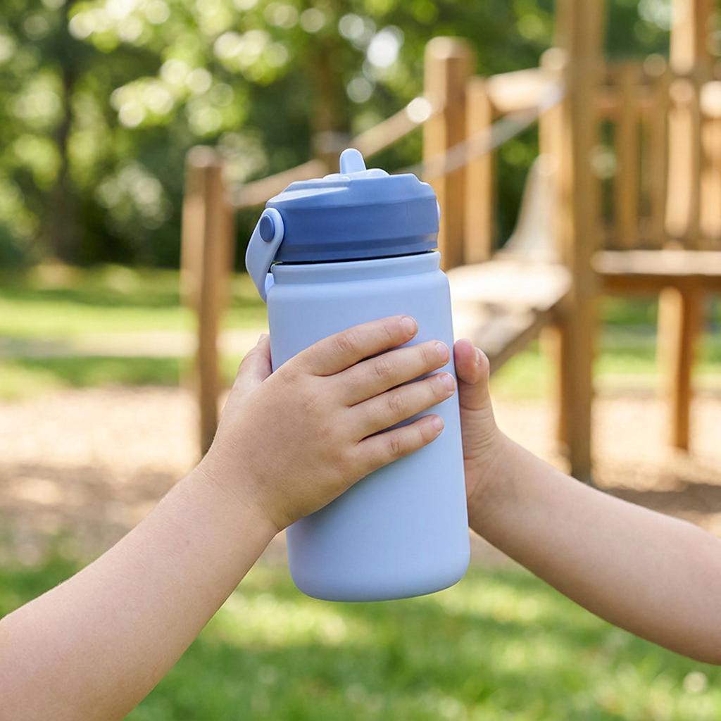 Botella Térmica de Acero Inoxidable con Adaptador Infantil – Lisa | Aurea Kids