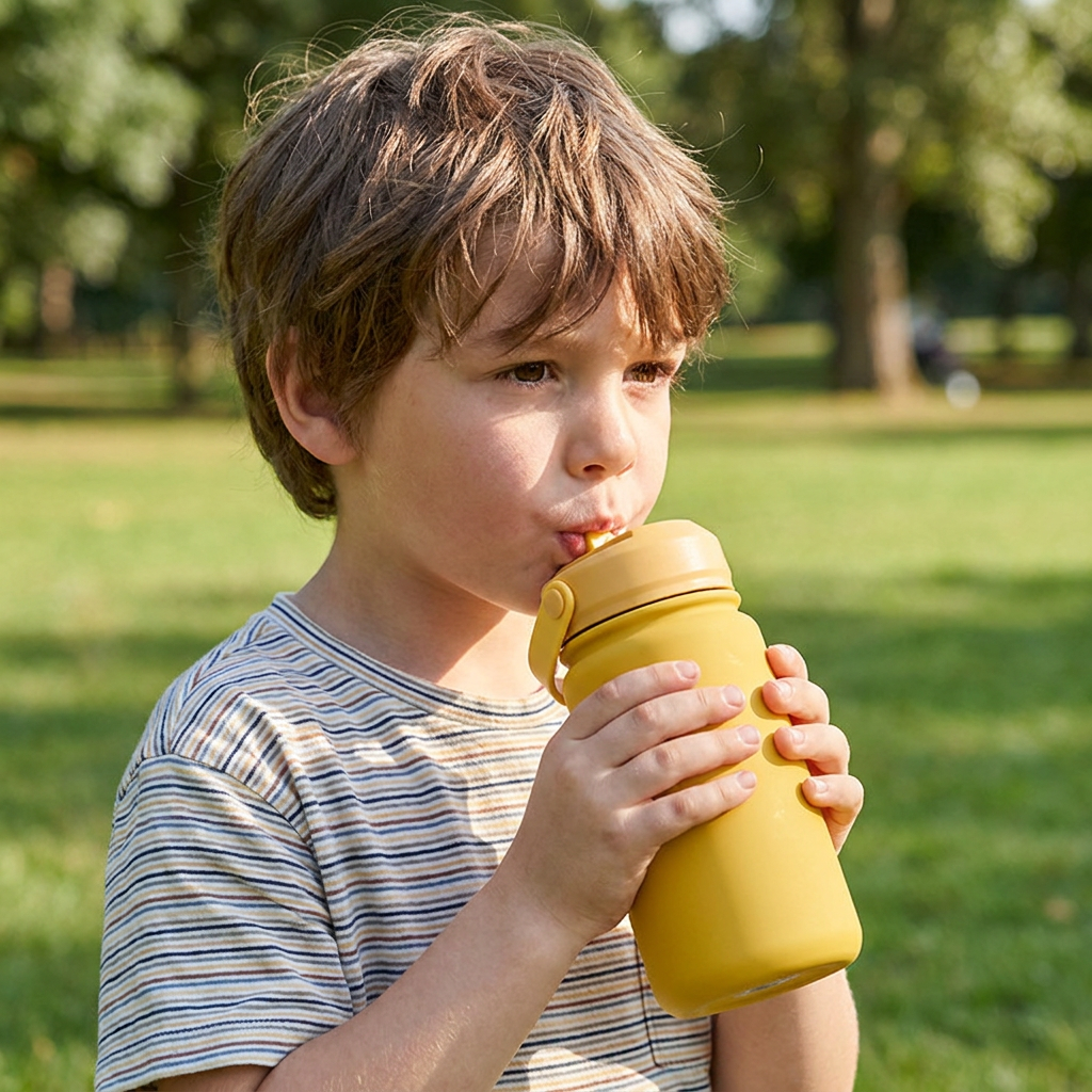 Botella Térmica de Acero Inoxidable con Adaptador Infantil – Lisa | Aurea Kids