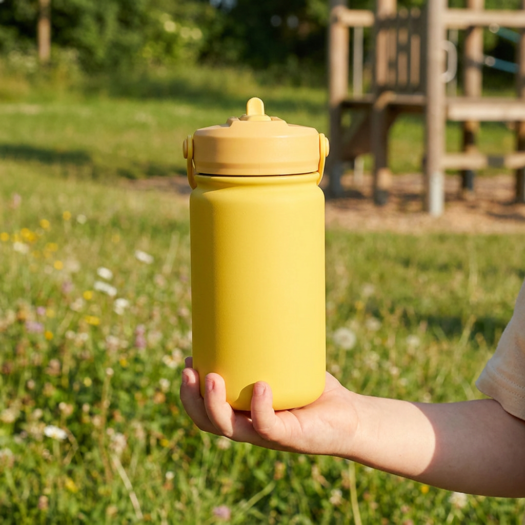 Botella Térmica de Acero Inoxidable con Adaptador Infantil – Lisa | Aurea Kids