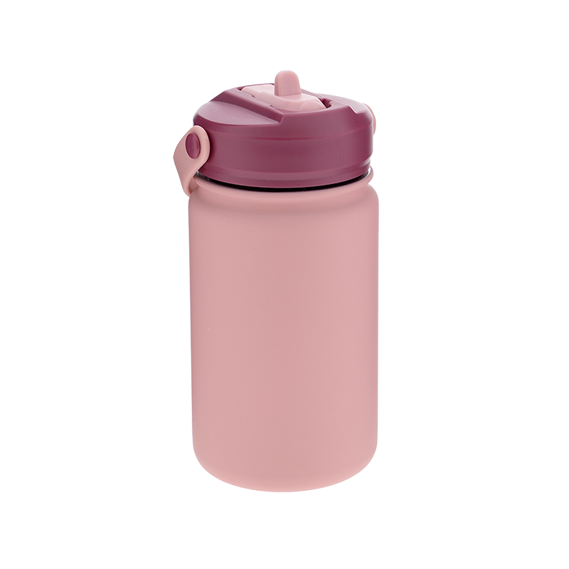Botella acero 330ml con adaptador infantil con pajita - Lisa