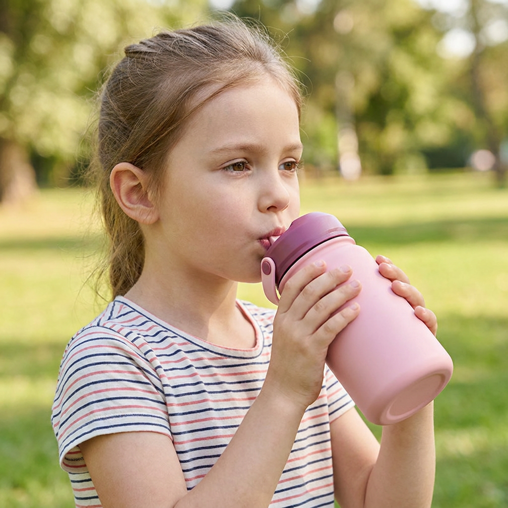 Botella Térmica de Acero Inoxidable con Adaptador Infantil – Lisa | Aurea Kids