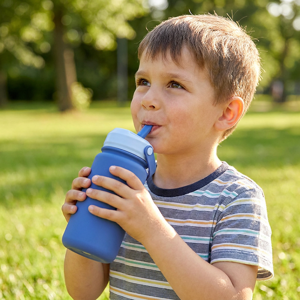 Botella Térmica de Acero Inoxidable con Adaptador Infantil – Lisa | Aurea Kids