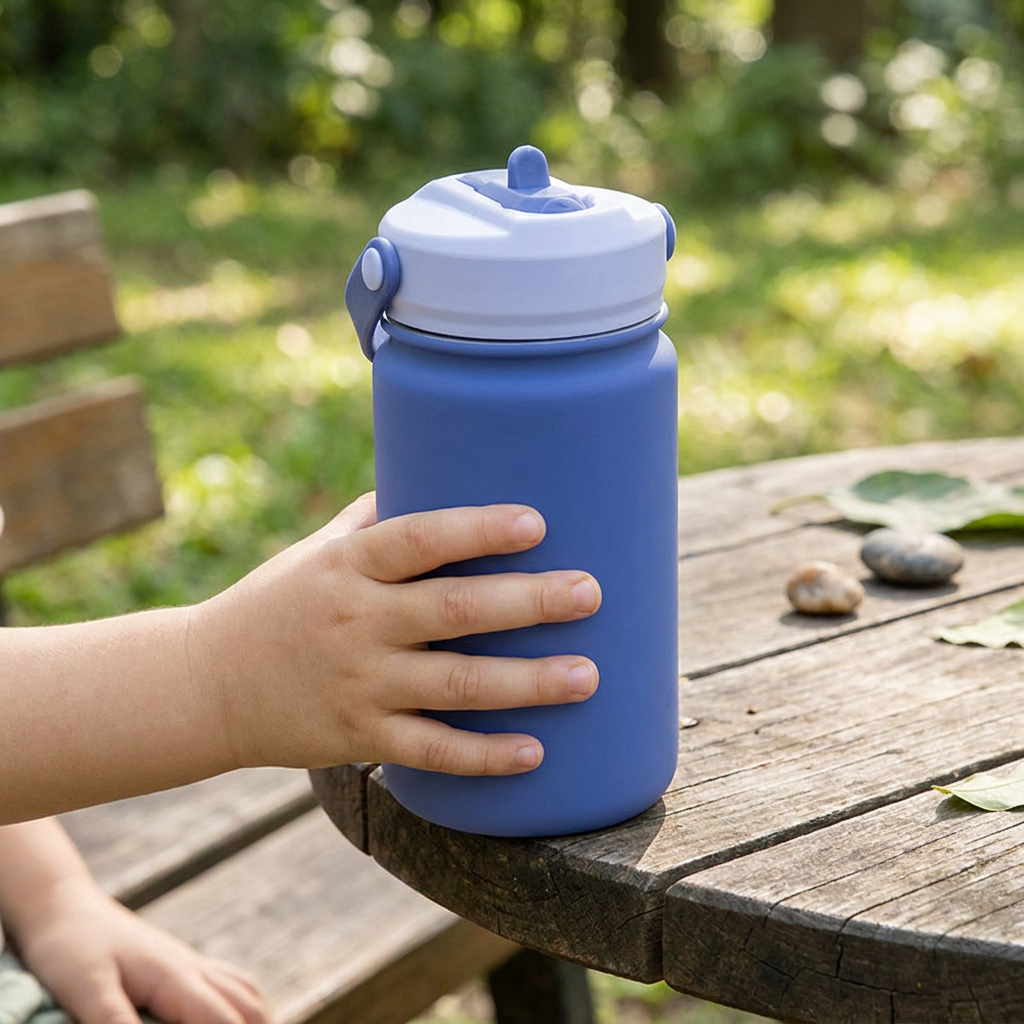 Botella Térmica de Acero Inoxidable con Adaptador Infantil – Lisa | Aurea Kids