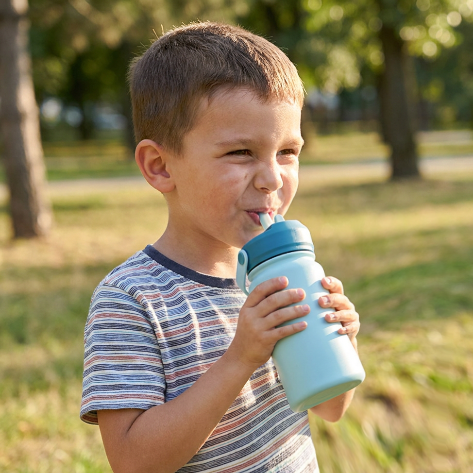 Botella Térmica de Acero Inoxidable con Adaptador Infantil – Lisa | Aurea Kids
