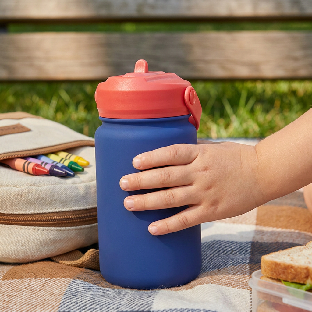 Botella Térmica de Acero Inoxidable con Adaptador Infantil – Lisa | Aurea Kids