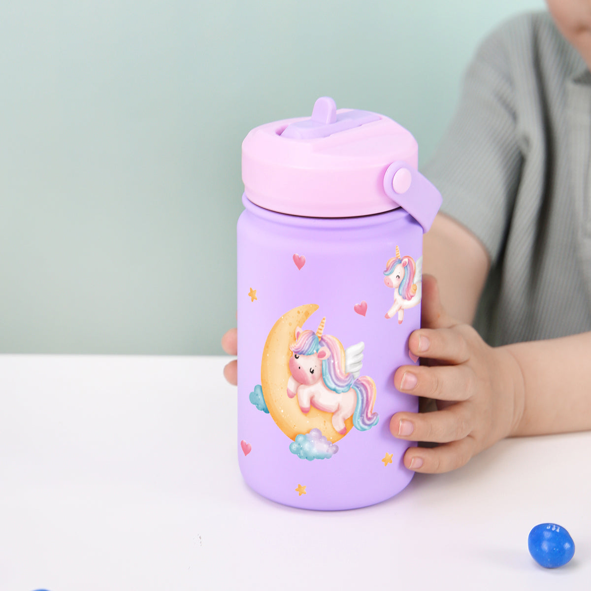 Botella Térmica de Acero Inoxidable con Adaptador Infantil – Magic Unicorn | Aurea Kids