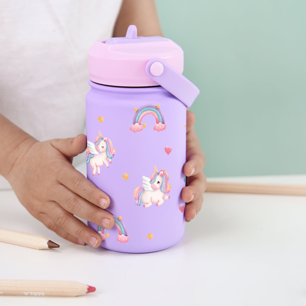 Botella Térmica de Acero Inoxidable con Adaptador Infantil – Magic Unicorn | Aurea Kids