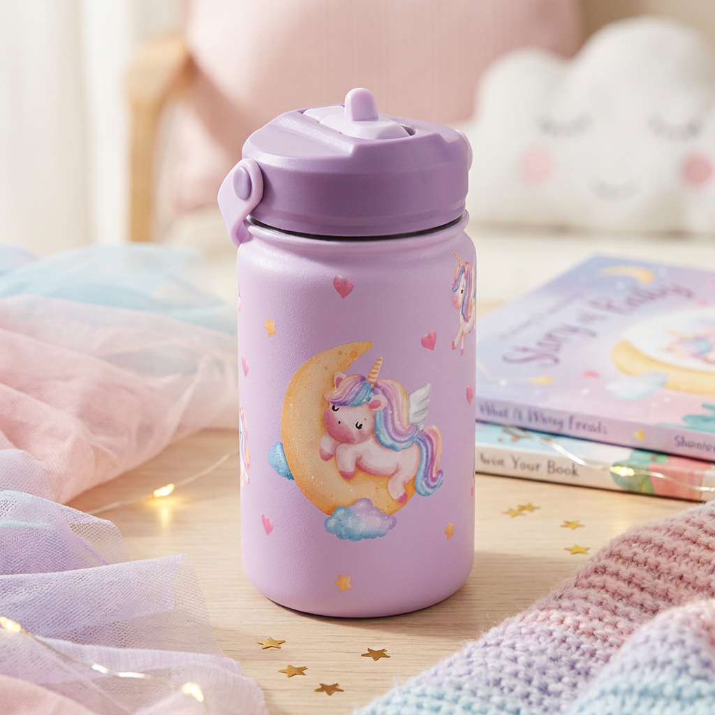 Botella Térmica de Acero Inoxidable con Adaptador Infantil – Magic Unicorn | Aurea Kids