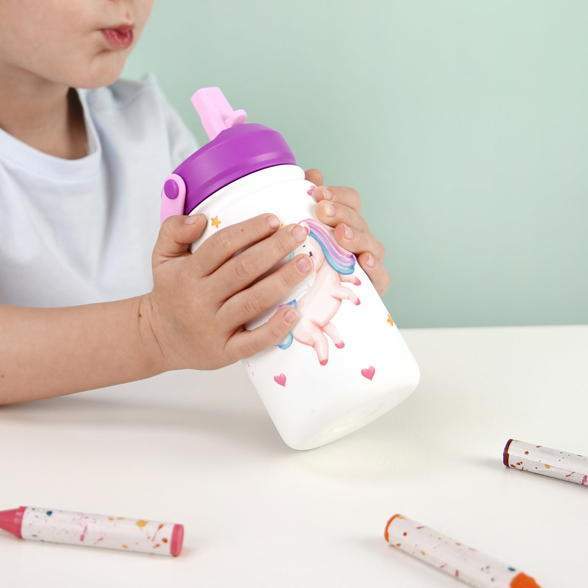 Botella Térmica de Acero Inoxidable con Adaptador Infantil – Magic Unicorn | Aurea Kids
