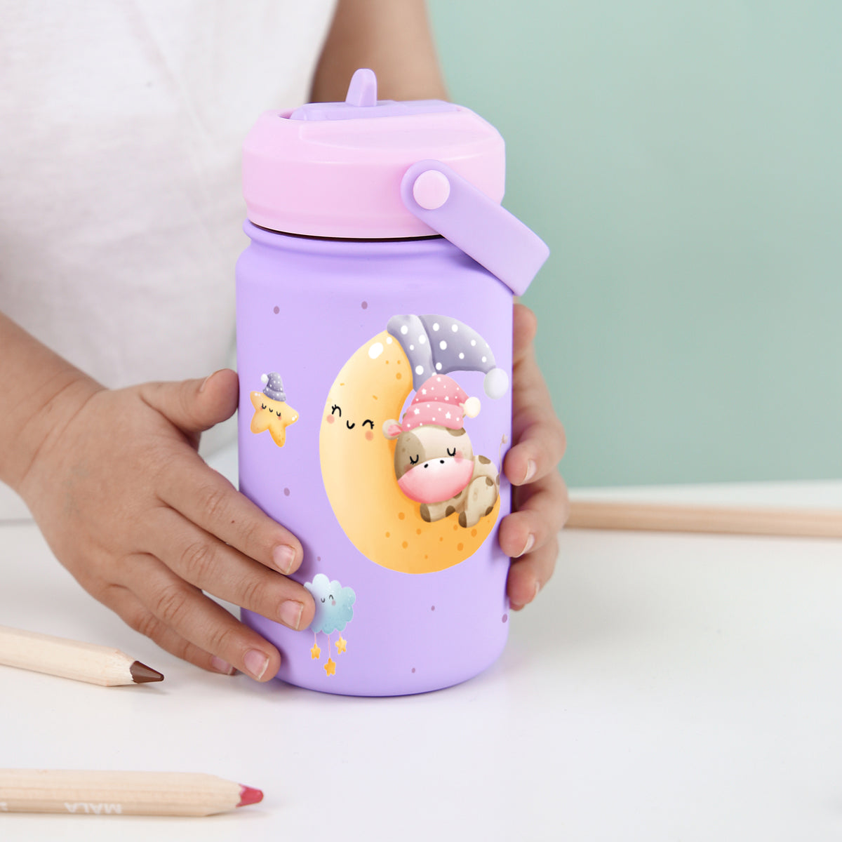 Botella Térmica de Acero Inoxidable con Adaptador Infantil – Sweet Dreams | Aurea Kids