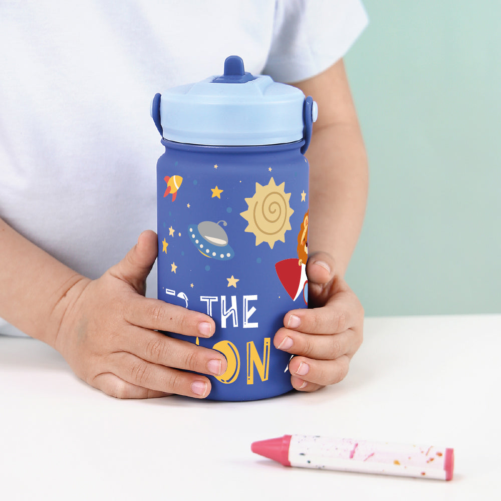 Botella Térmica de Acero Inoxidable con Adaptador Infantil – Space Adventure | Aurea Kids