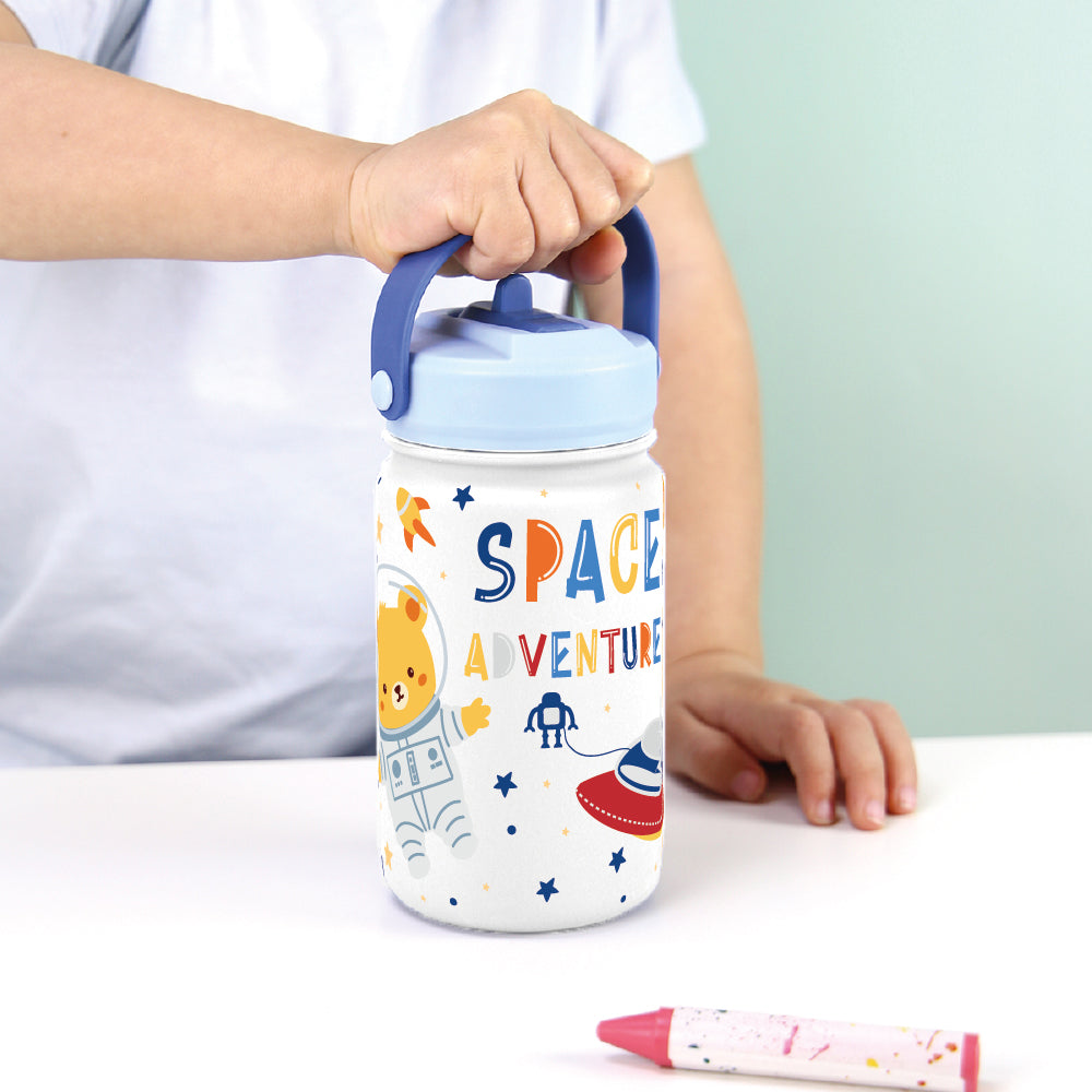 Botella Térmica de Acero Inoxidable con Adaptador Infantil – Space Adventure | Aurea Kids