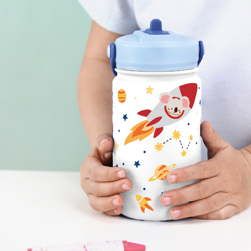 Botella Térmica de Acero Inoxidable con Adaptador Infantil – Space Adventure | Aurea Kids