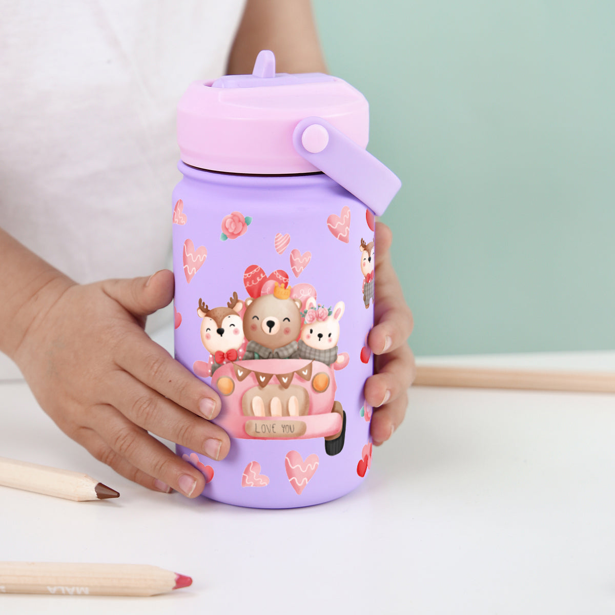 Botella Térmica de Acero Inoxidable con Adaptador Infantil – Lovely Travellers | Aurea Kids