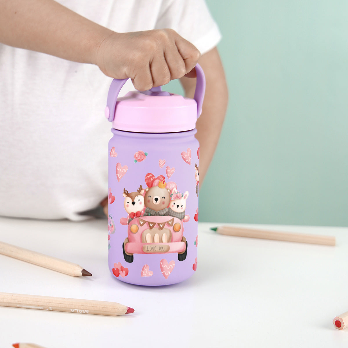 Botella Térmica de Acero Inoxidable con Adaptador Infantil – Lovely Travellers | Aurea Kids