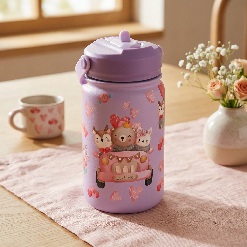 Botella Térmica de Acero Inoxidable con Adaptador Infantil – Lovely Travellers | Aurea Kids