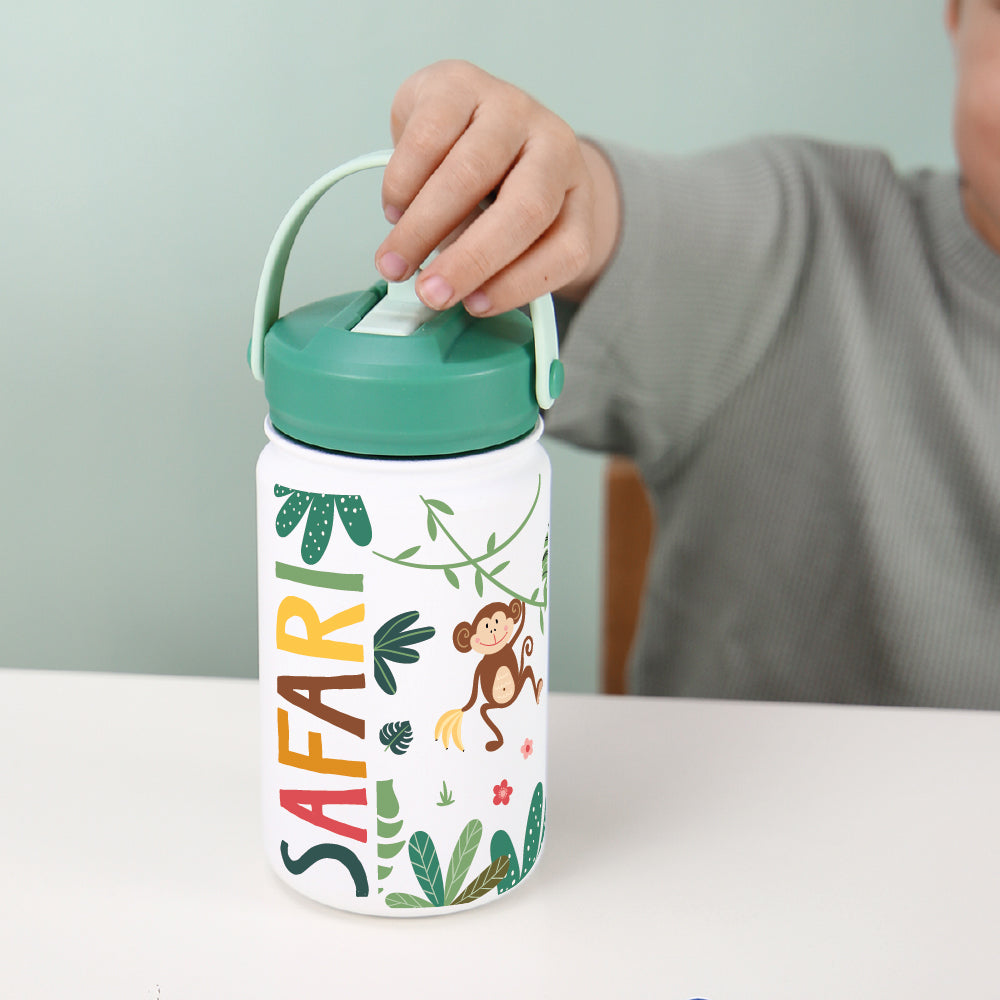 Botella Térmica de Acero Inoxidable con Adaptador Infantil – Safari | Aurea Kids