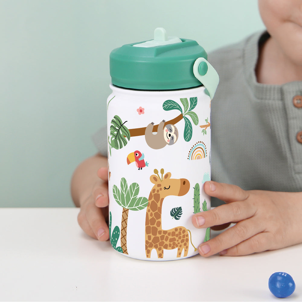 Botella Térmica de Acero Inoxidable con Adaptador Infantil – Safari | Aurea Kids