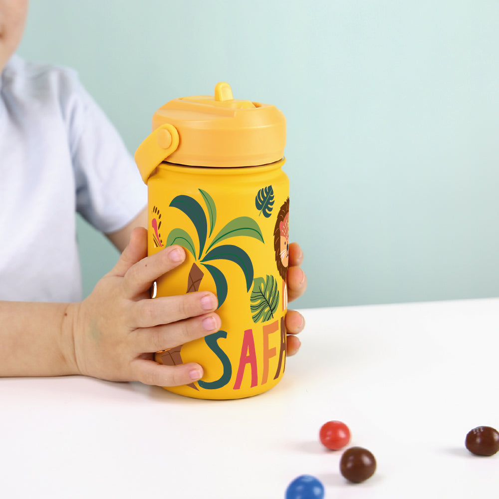 Botella Térmica de Acero Inoxidable con Adaptador Infantil – Safari | Aurea Kids