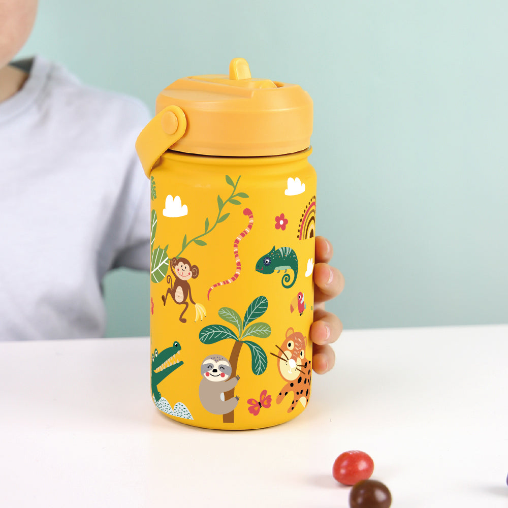 Botella Térmica de Acero Inoxidable con Adaptador Infantil – Safari | Aurea Kids