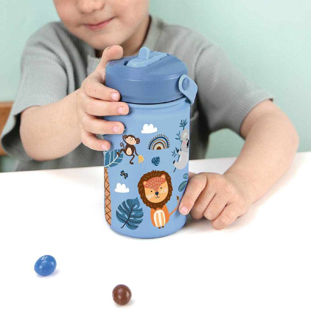 Botella Térmica de Acero Inoxidable con Adaptador Infantil – Safari | Aurea Kids