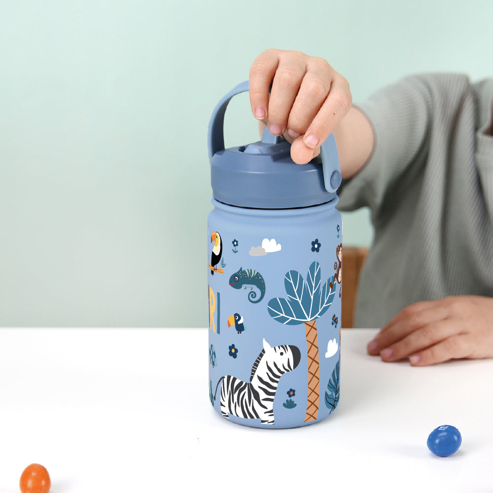 Botella Térmica de Acero Inoxidable con Adaptador Infantil – Safari | Aurea Kids