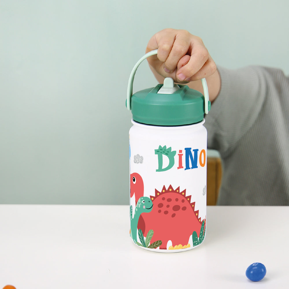 Botella Térmica de Acero Inoxidable con Adaptador Infantil – Dino Land | Aurea Kids
