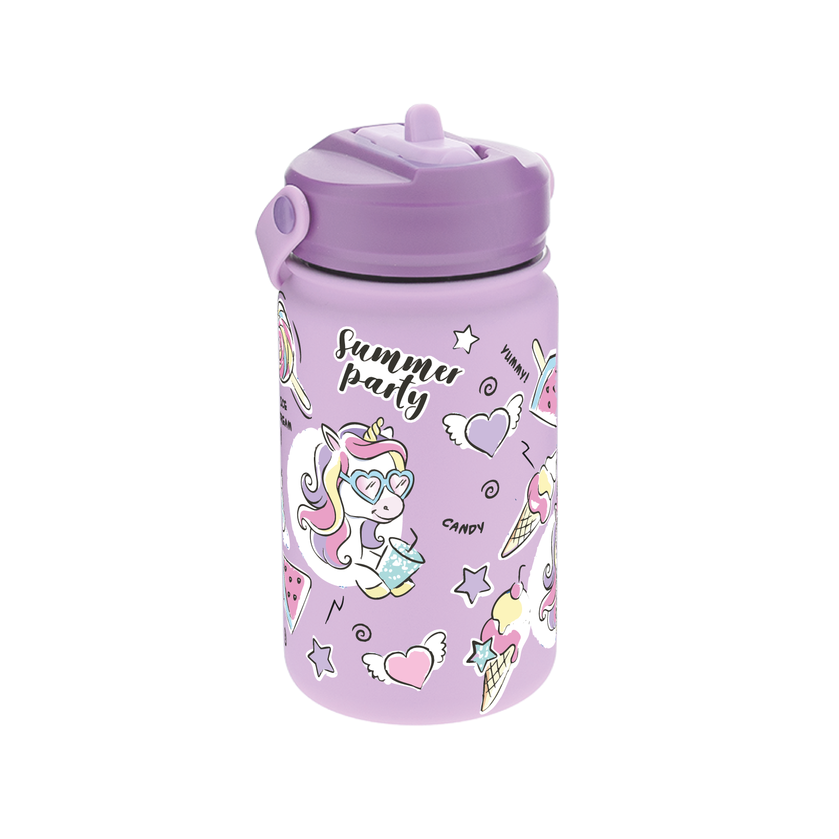 Botella Térmica de Acero Inoxidable con Adaptador Infantil – Unicorn Party | Aurea Kids