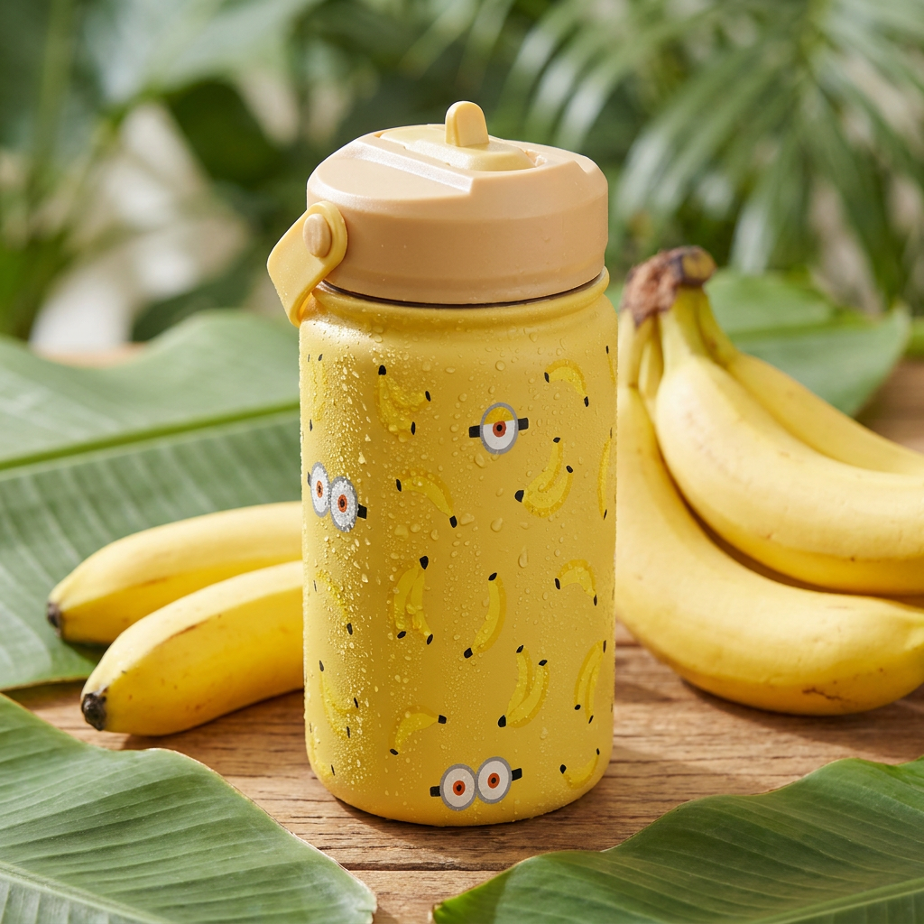 Botella Térmica de Acero Inoxidable con Adaptador Infantil – Yellow Gang | Aurea Kids