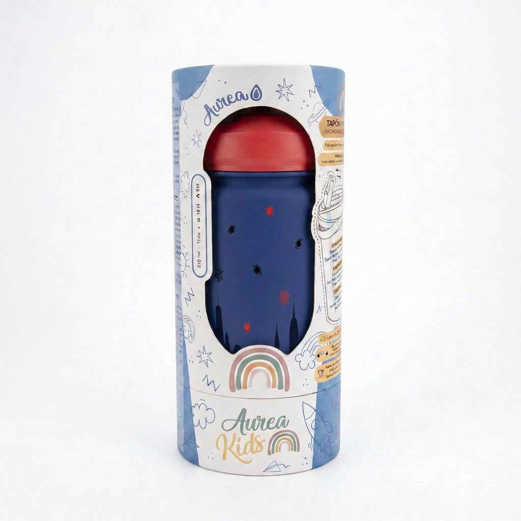 Botella Térmica de Acero Inoxidable con Adaptador Infantil – Spider Hero | Aurea Kids