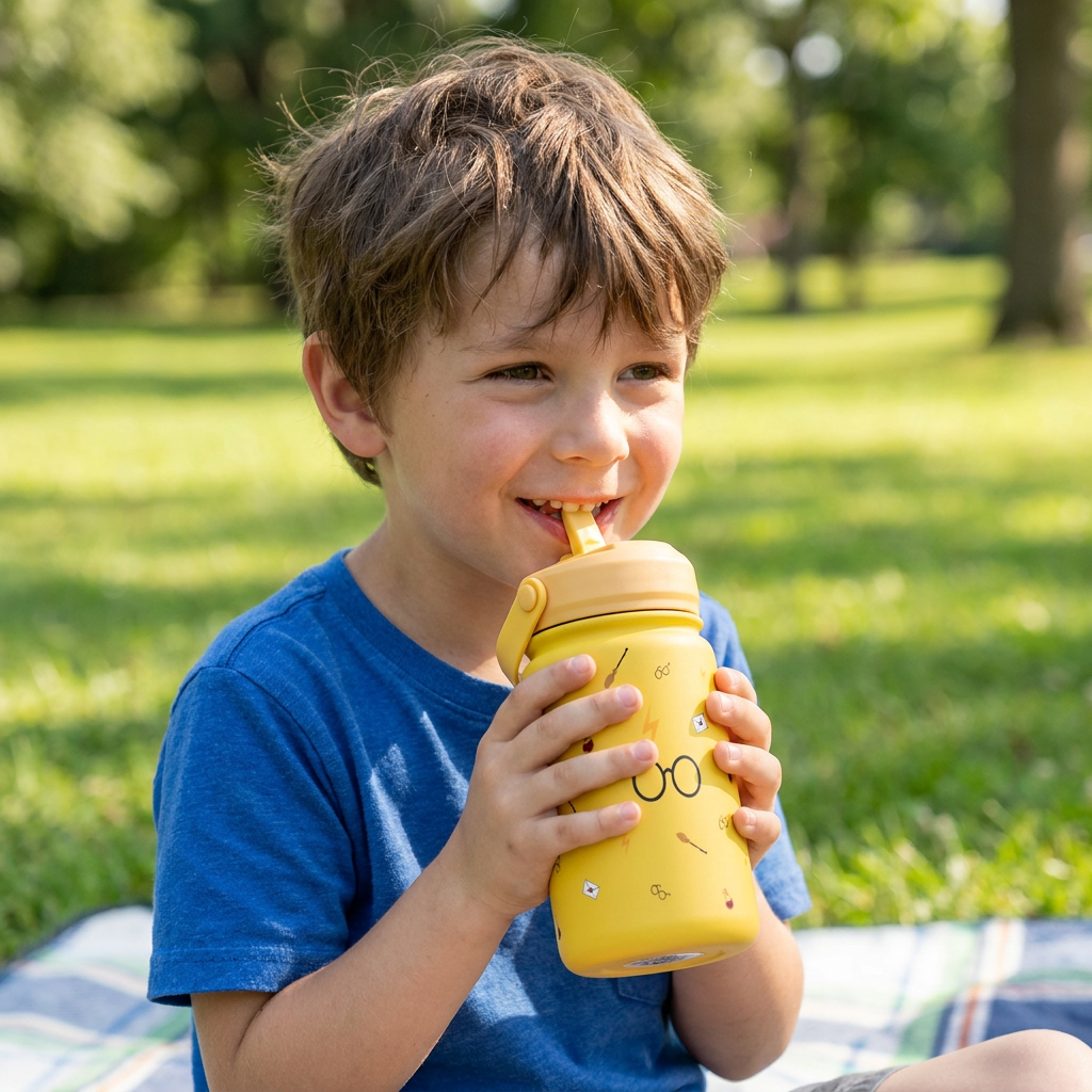 Botella Térmica de Acero Inoxidable con Adaptador Infantil – Wizard School | Aurea Kids
