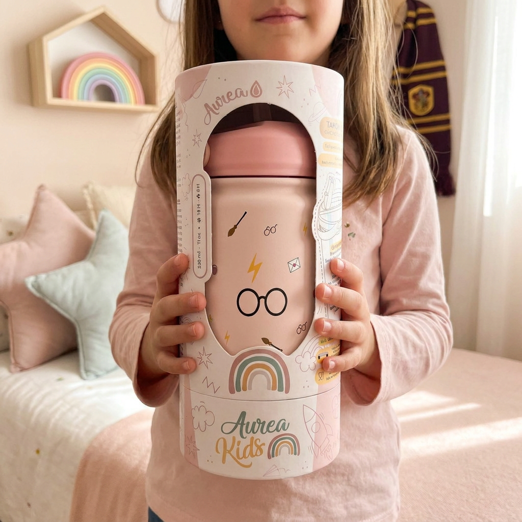 Botella Térmica de Acero Inoxidable con Adaptador Infantil – Wizard School | Aurea Kids