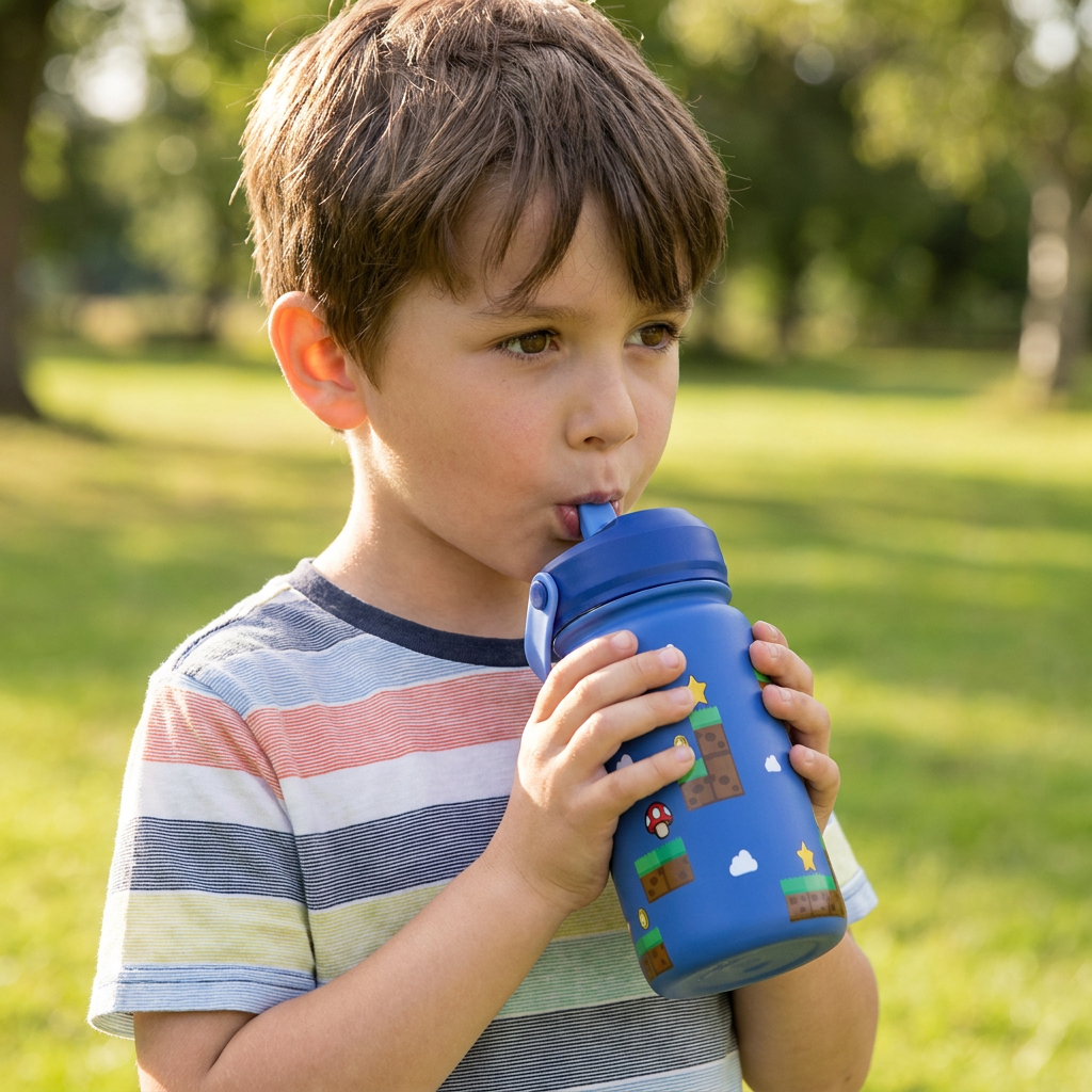 Botella Térmica de Acero Inoxidable con Adaptador Infantil – Level Boss | Aurea Kids