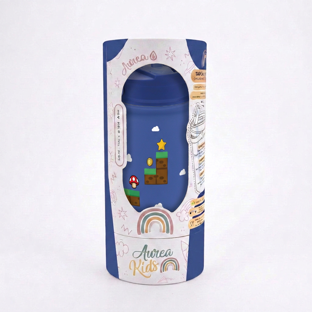 Botella Térmica de Acero Inoxidable con Adaptador Infantil – Level Boss | Aurea Kids