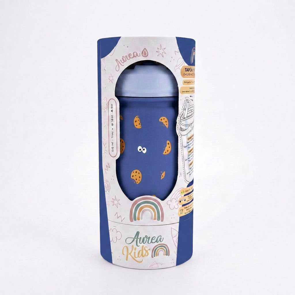 Botella Térmica de Acero Inoxidable con Adaptador Infantil – Cookie Beast | Aurea Kids