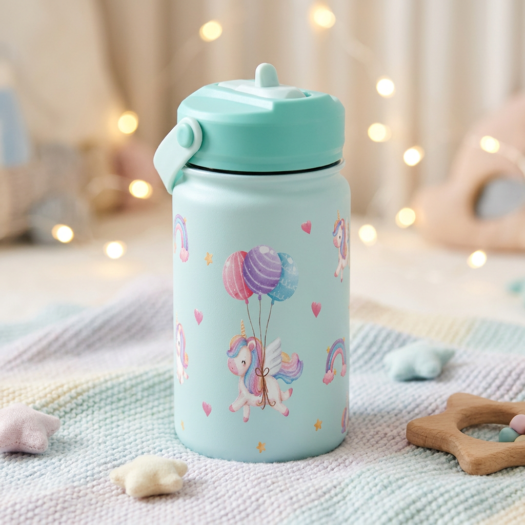 Botella Térmica de Acero Inoxidable con Adaptador Infantil – Magic Unicorn | Aurea Kids