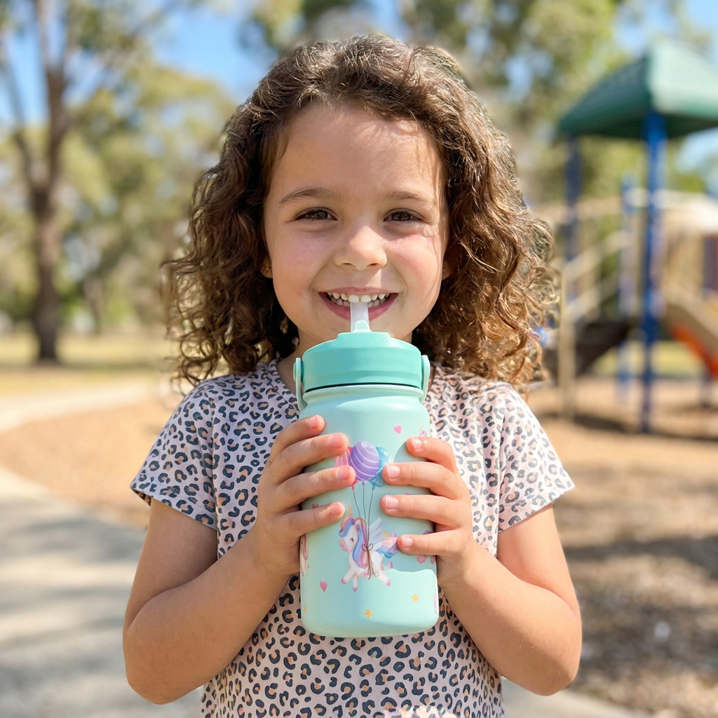 Botella Térmica de Acero Inoxidable con Adaptador Infantil – Magic Unicorn | Aurea Kids