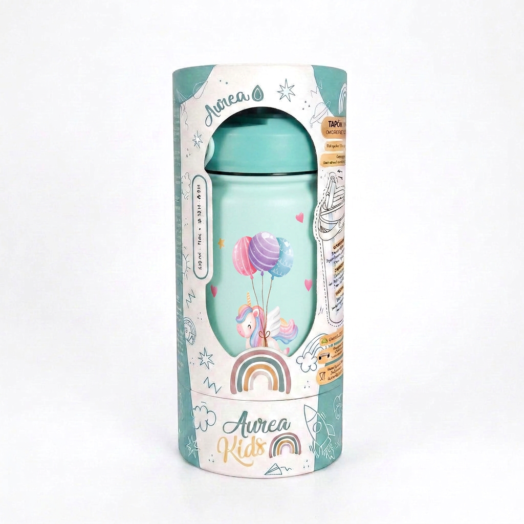 Botella Térmica de Acero Inoxidable con Adaptador Infantil – Magic Unicorn | Aurea Kids