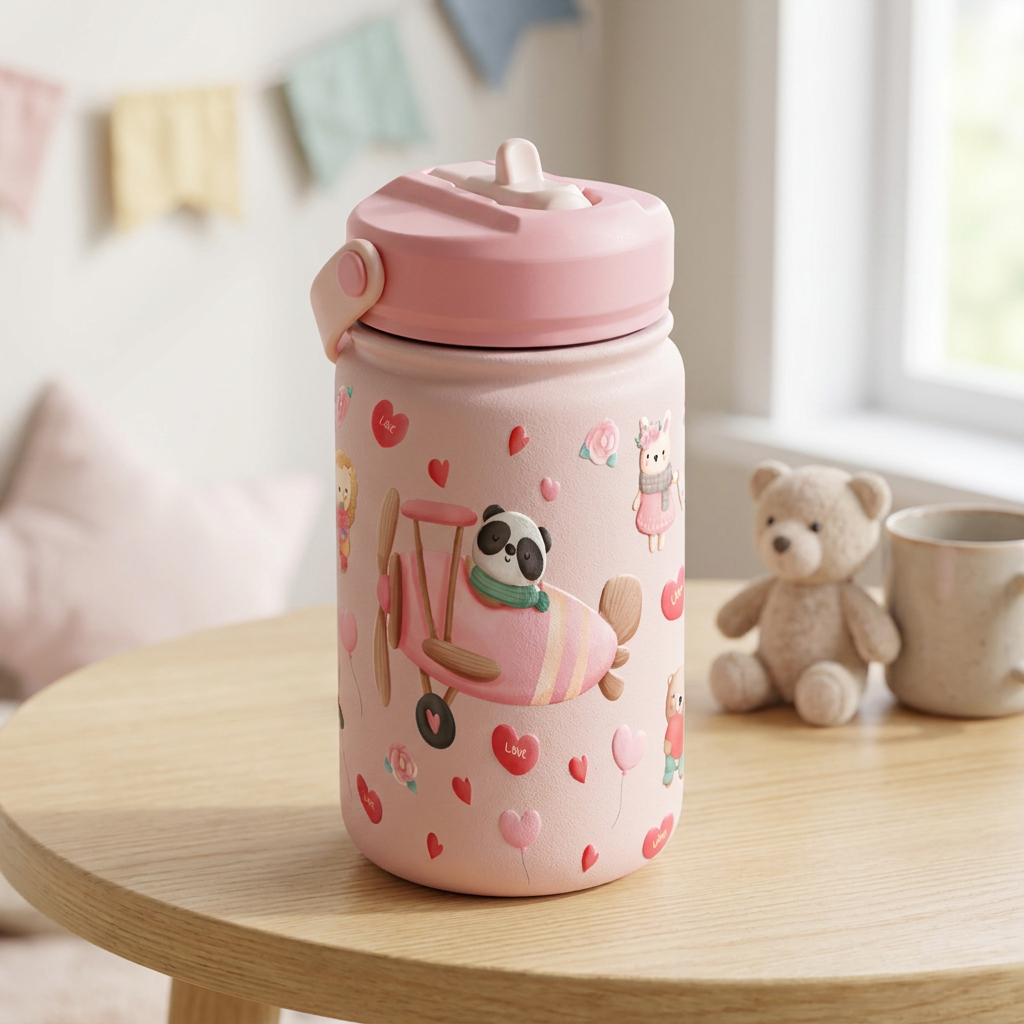 Botella Térmica de Acero Inoxidable con Adaptador Infantil – Lovely Travellers | Aurea Kids