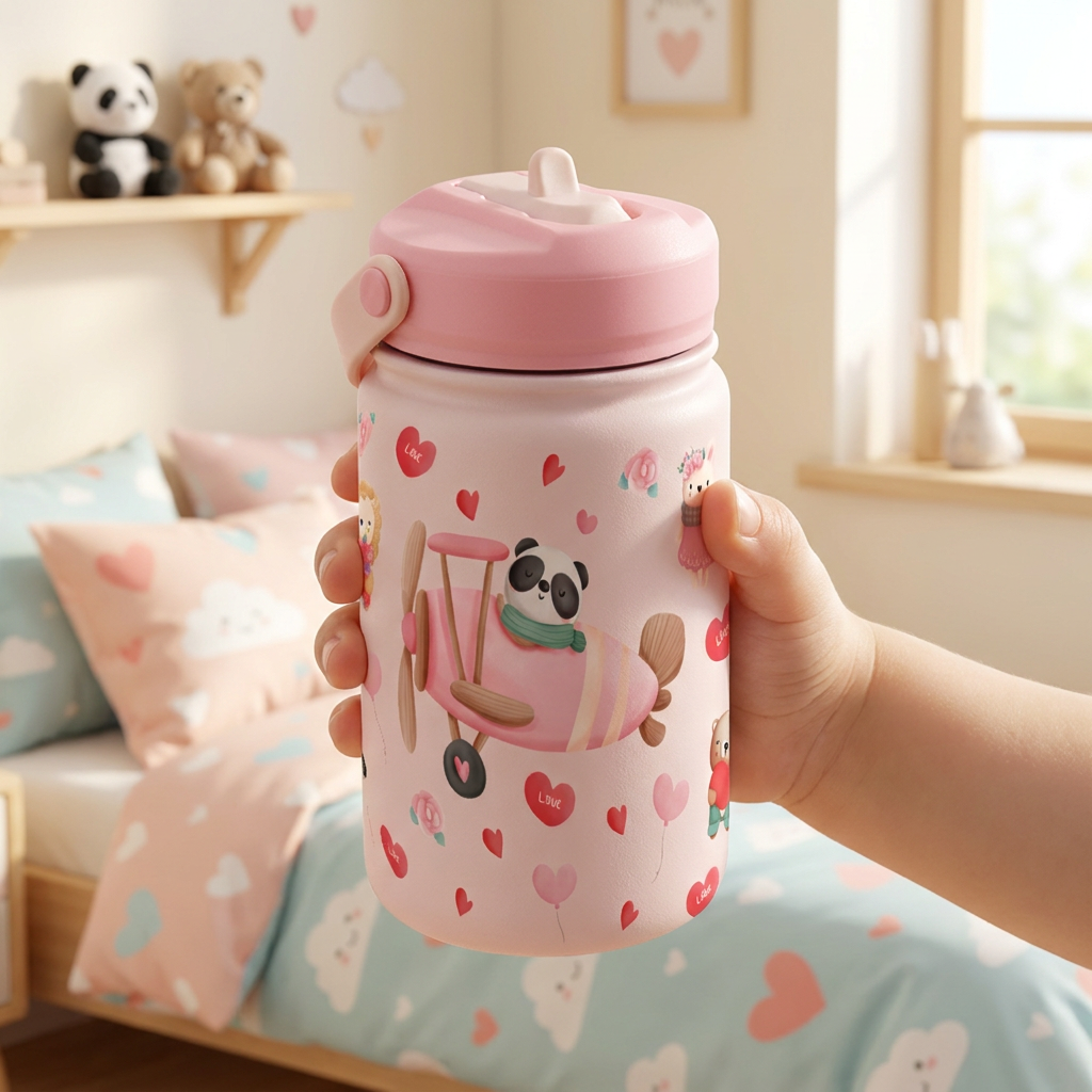 Botella Térmica de Acero Inoxidable con Adaptador Infantil – Lovely Travellers | Aurea Kids