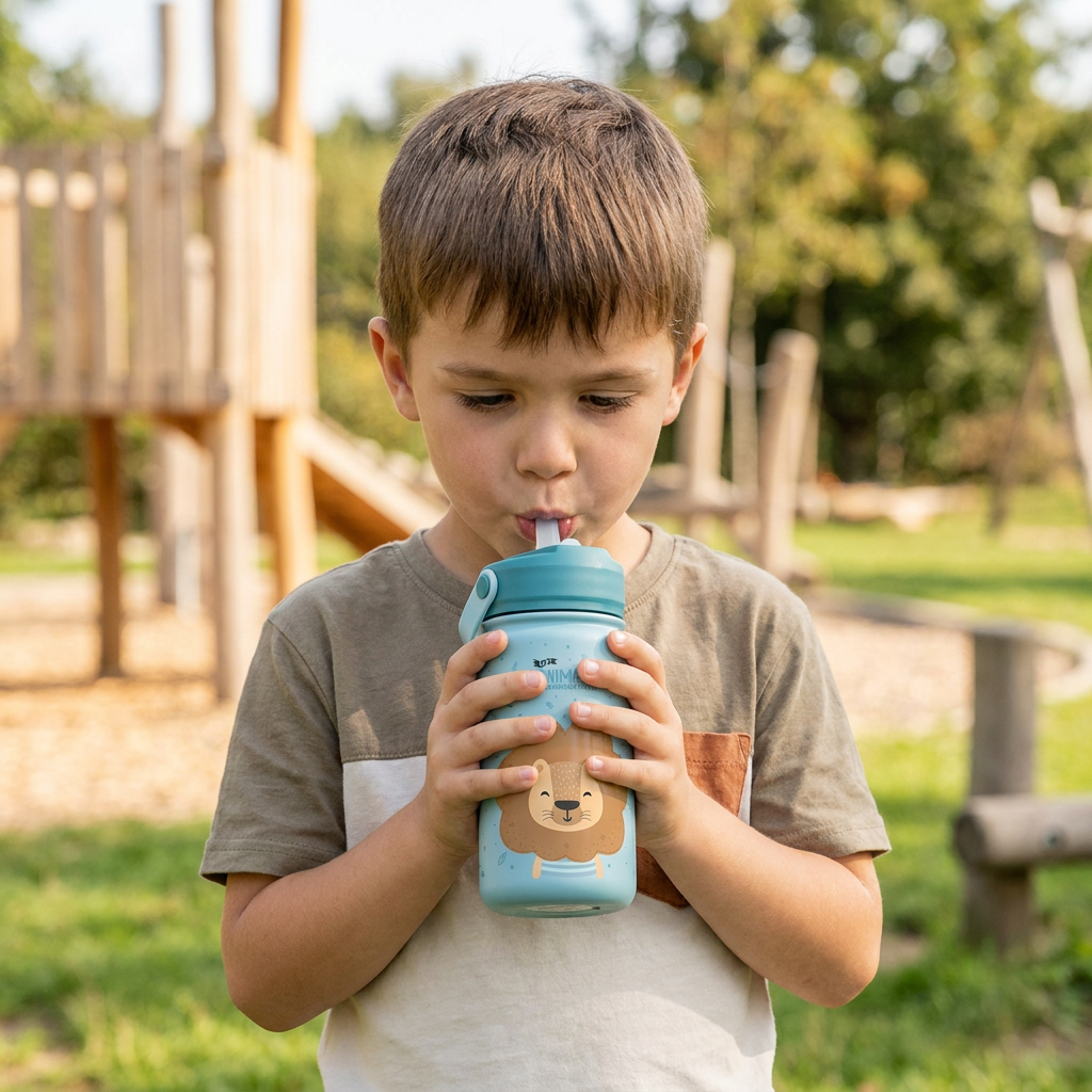 Botella Térmica de Acero Inoxidable con Adaptador Infantil – 3D Animals | Aurea Kids