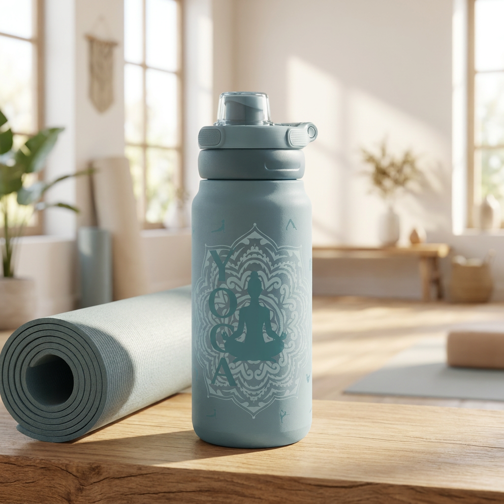 Botella Térmica de Acero Inoxidable Sport – Yoga Zone | Aurea