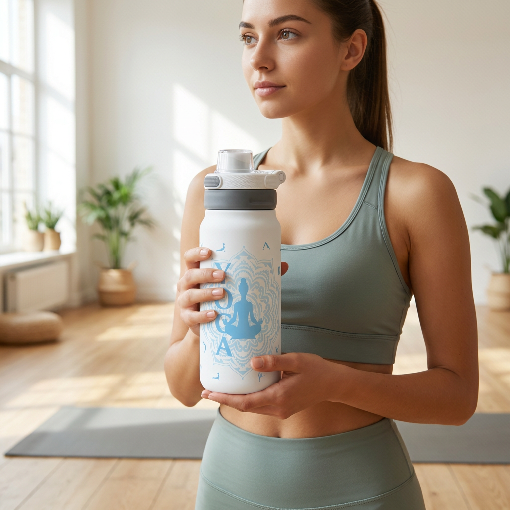 Botella Térmica de Acero Inoxidable Sport – Yoga Zone | Aurea