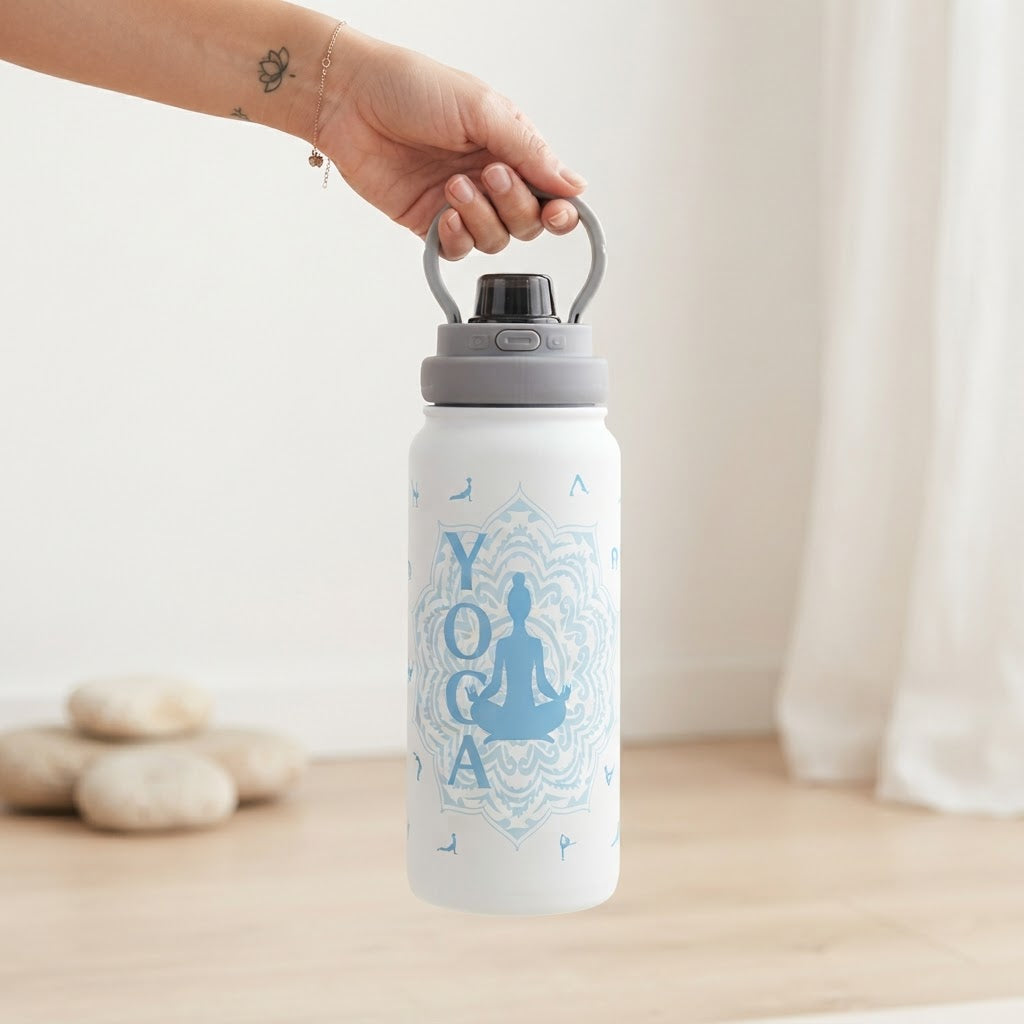 Botella Térmica de Acero Inoxidable Sport – Yoga Zone | Aurea