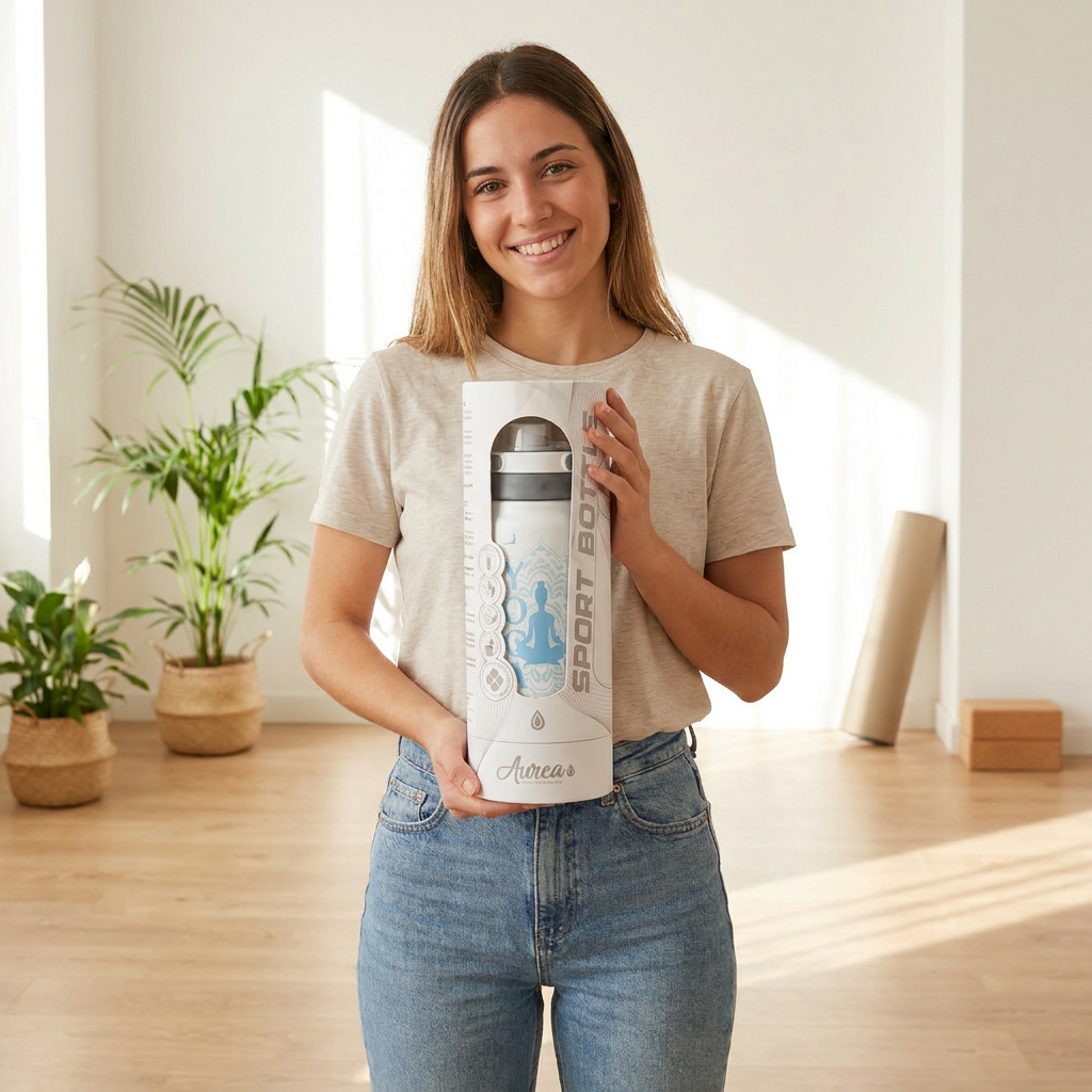 Botella Térmica de Acero Inoxidable Sport – Yoga Zone | Aurea