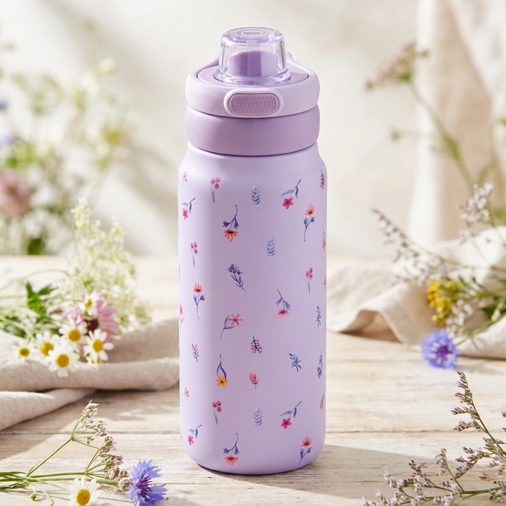 Botella Térmica de Acero Inoxidable Sport – Little Bloom | Aurea